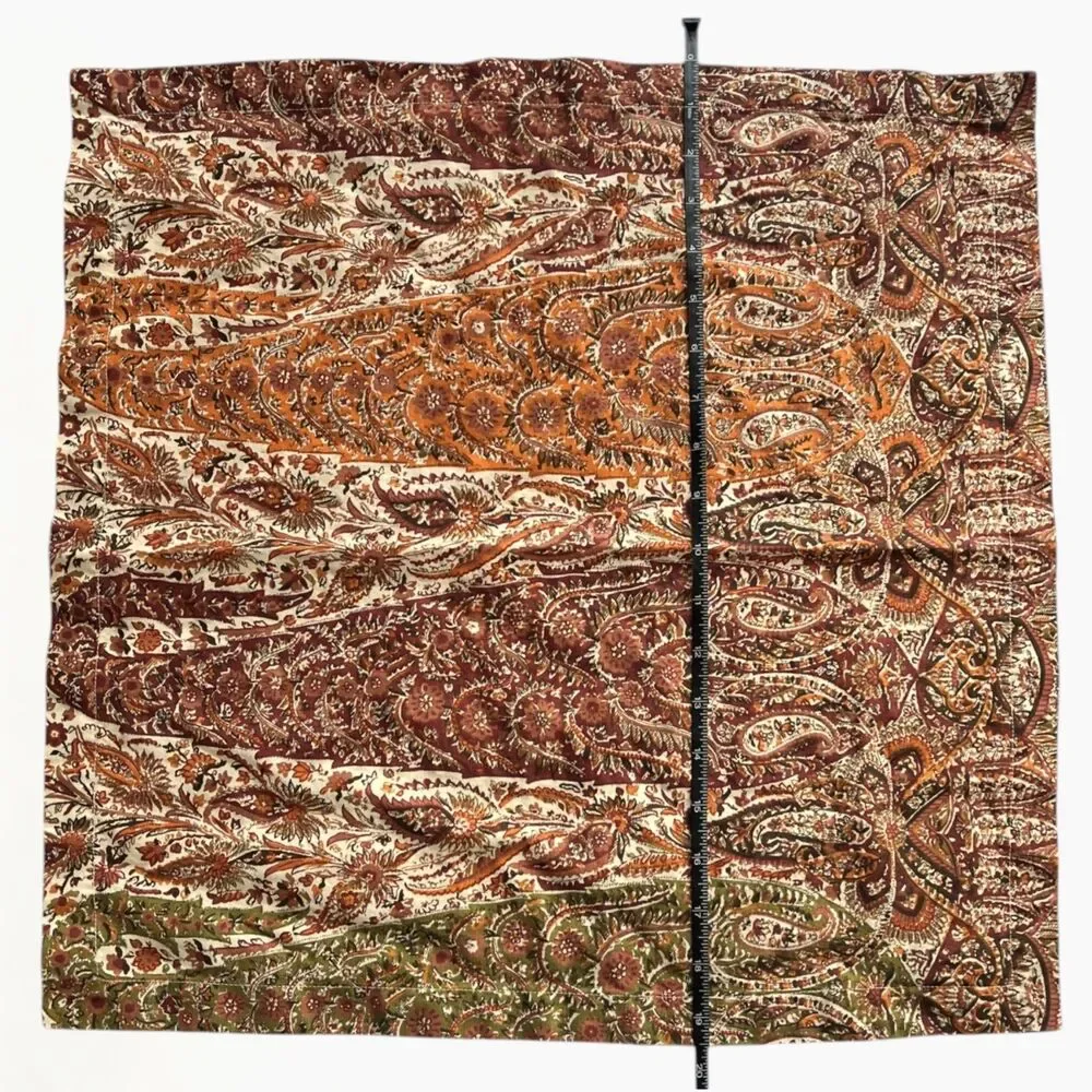 Pottery Barn Napkin Replacement 1 Pc Brown Red Orange Paisley Cotton Linen 20x20
